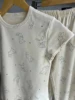 Sweet Rabbit Print T-shirt Pant Sets Women Summer O-neck Slim Tee Eyelet Straight Long Pants Casual Soft Cotton Home Pajama Set 4