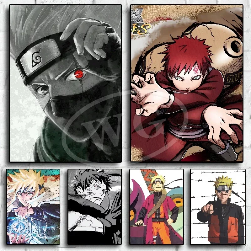 Naruto Poster Kakashi Sasuke Itachi Uchiha Akatsuki Anime Character Canvas Painting for Modern Home Decoration Aesthetic Gift