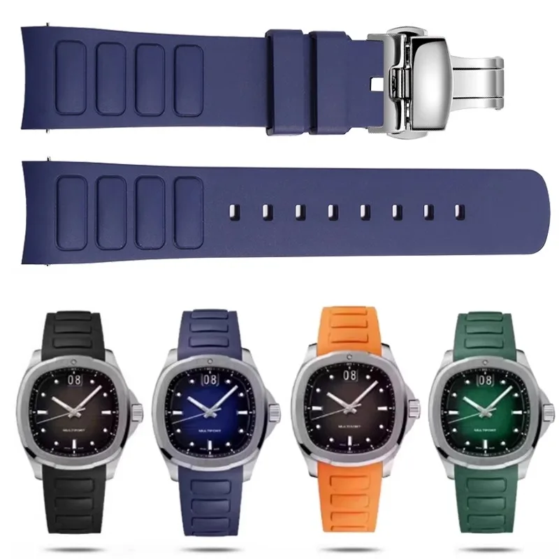 Enhanced Waterproof Rubber Watch Strap 22mm with Curved Interface - Premium Silicone Watchband Accessories