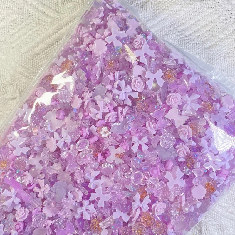 50pcs Nail Charms 3D Resin Butterfly Flower Nail Charms Star Bear Bow Rabbit Animal Shaped Nail Art Multiple Colors Available 6