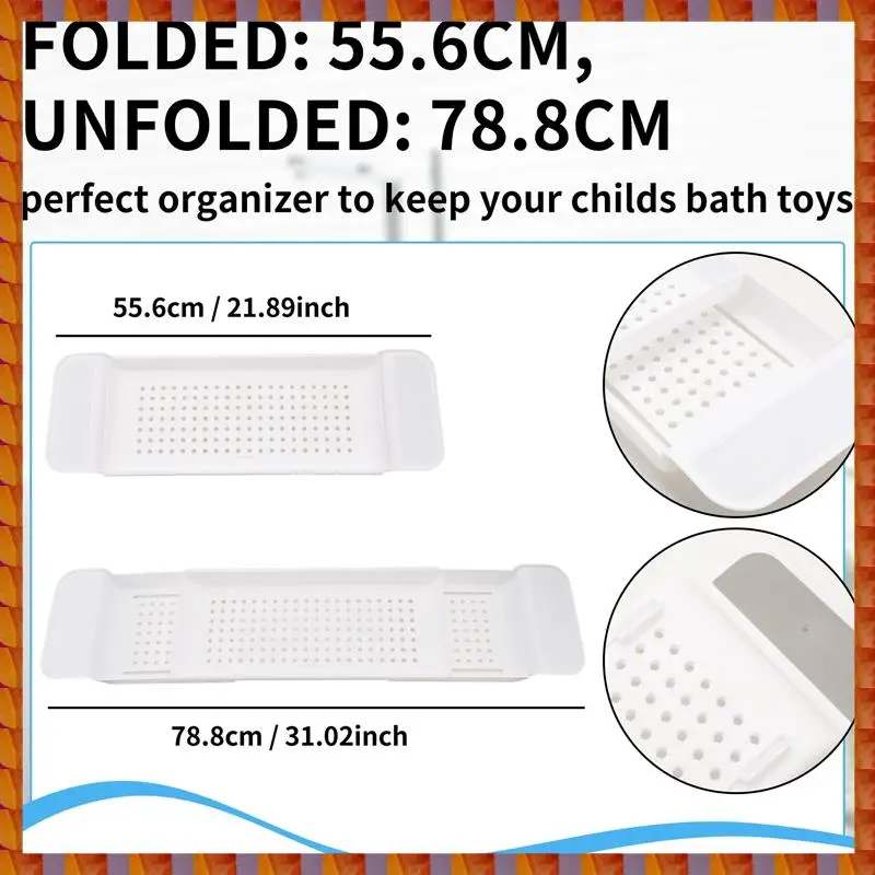 DIDI Retractable Bathtub Storage Rack Bath Tray Shelf Tub Bathroom Tools Towel Storage Shelf Kitchen Sink Drain Holder