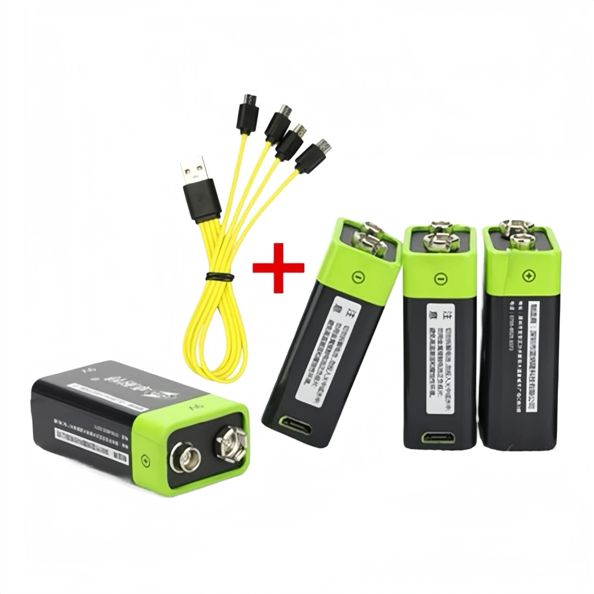 ZNTER 9V 600mAh Rechargeable Lithium Battery 6F22 USB Lithium Polymer