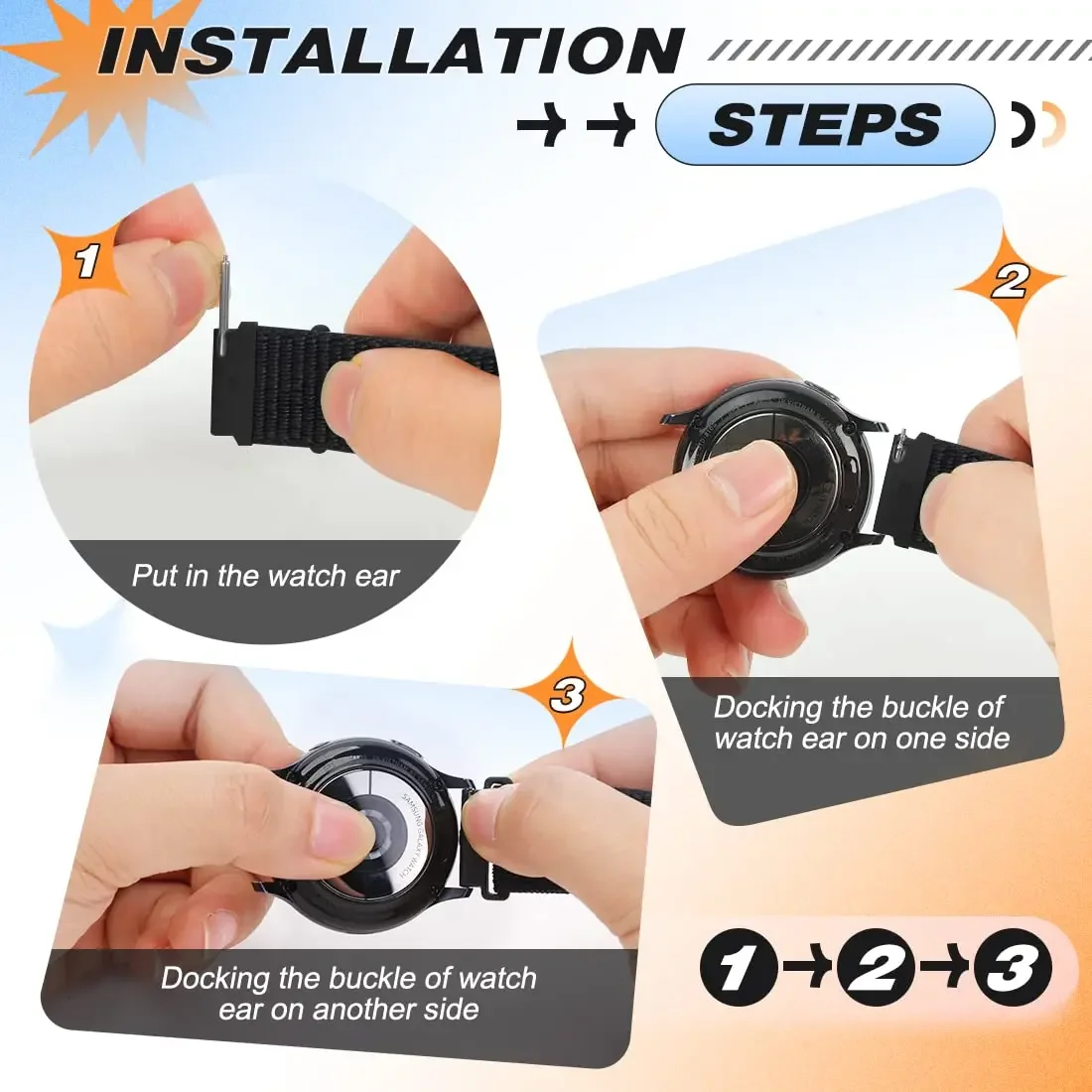 Sport Nylon Loop Replacement Watch Strap Bracelet