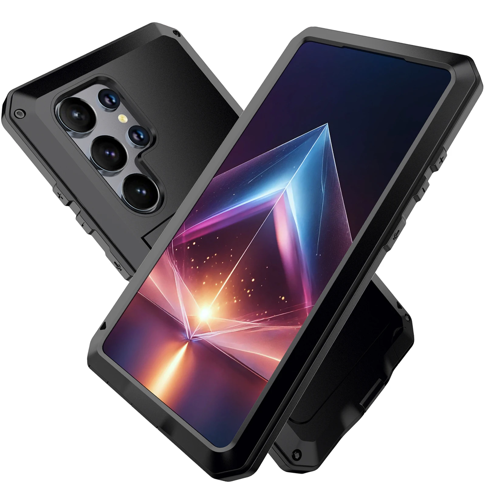 Heavy Metal Drop-Resistant Case with Dustproof and Shockproof Screen Protector