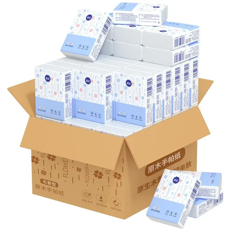 10 Packs Mini Handkerchiefs Paper Portable Virgin Wood Pulp Napkins Household Outdoor Soft Facial Tissue