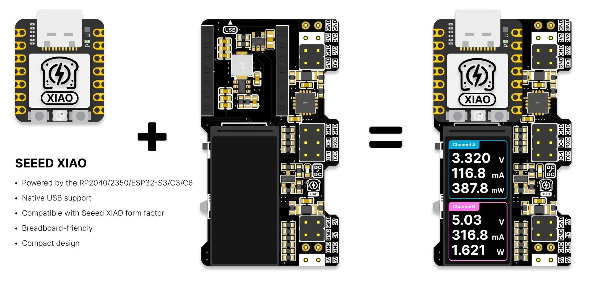 XIAO PowerBread High Power Breadboard Supply and Meter With Built-in Monitoring
