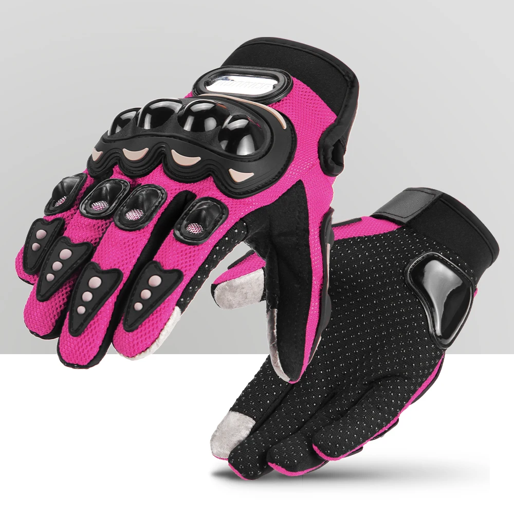 Motorcycle Glove Men Women Touch Screen Summer Cycling Racing Full Finger Motorbike Bicycle Motocross Pink Gloves motorcycle gloves,sports gloves,cycling gloves