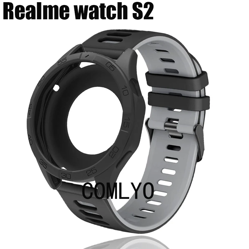 For Realme watch S2 Case Smart Watch Strap Silicone Bumper Soft