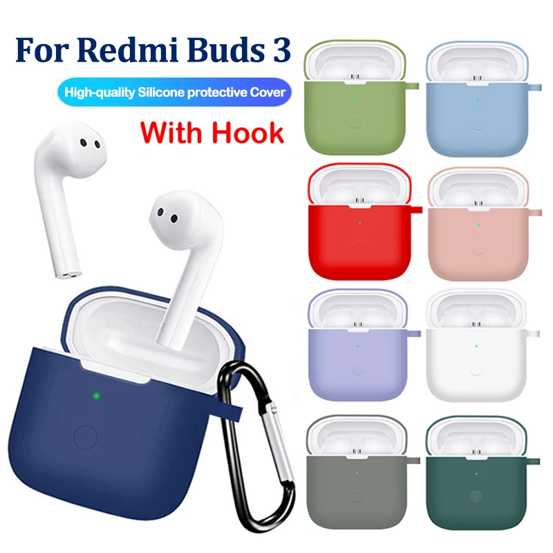 

Силиконовый чехол для Redmi Buds 3, чехол для беспроводного зарядного устройства наушников с крючком карамельных цветов, Мягкий защитный чехол, аксессуары для гарнитуры