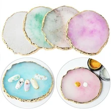 

Round Resin Agate Stone Nail Color Palette Gel Polish Pallet Mixing Drawing Paint Plate Manicure For Nails Art Display Holder
