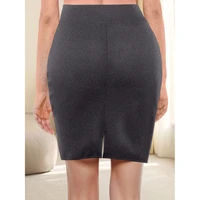 Women's Skirt Workplace Style High Elasticity Package Hip Skirt Casual Commuter Ladies Milk Silk Solid Color Half Bodycon Skirt - Image 5