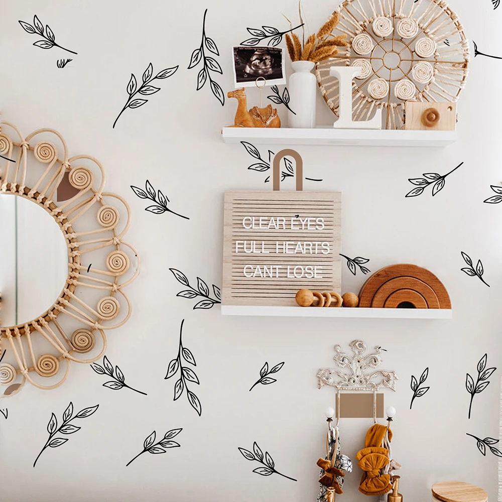 

Wispy Leaves Leaf Wall Sticker Decal Baby Nursery Kids Room Plant Flower Flora Jungle Bedroom Home Decor