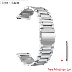 Premium Metal Watch Strap Bracelet - Elegant and Durable Replacement Wristband - 22mm (Silver)