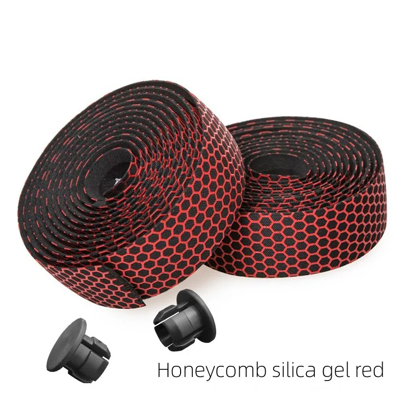 Honeycomb Silicone Road Bike Strap Perforated Bicycle Strap Anti-Slip Breathable Sweat Absorption