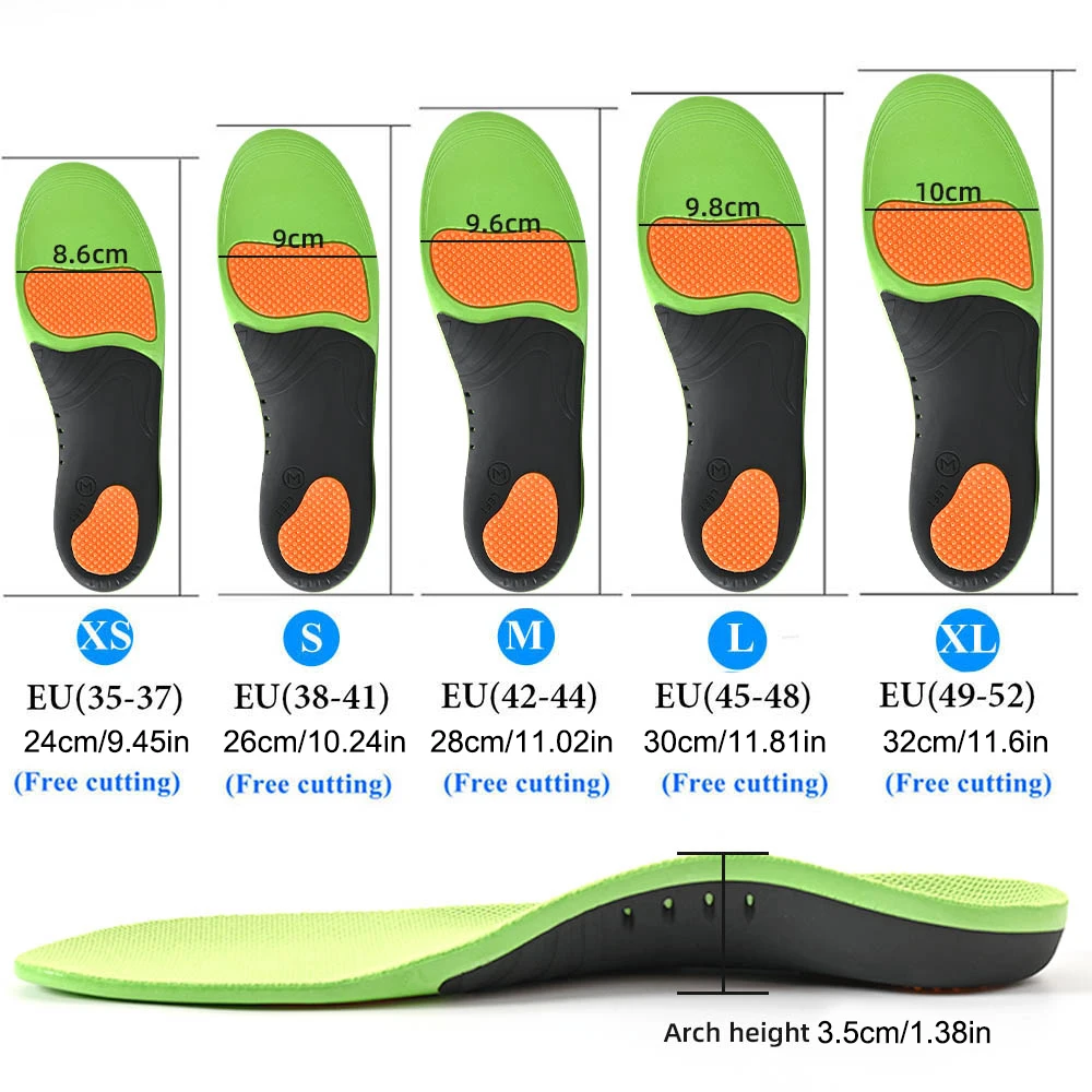 Orthopedic Insoles Shoe Insoles EU35-52 for Feet Arch Foot Pad X/O Type Leg Correction Flat Foot Arch Support Sports Shoes Insert