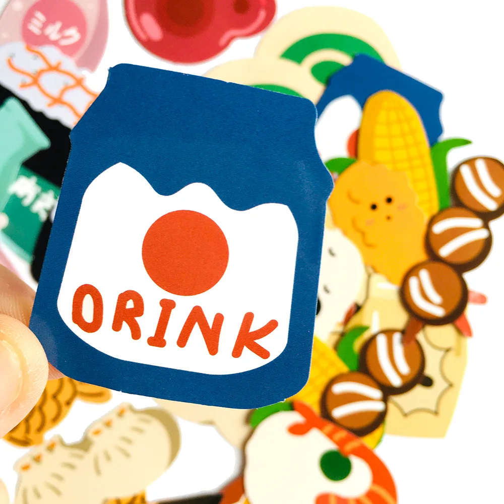 32 개/갑 일본 음식 스티커 방수 스케이트 보드 오토바이 기타 수하물 노트북 자전거 스티커 어린이 장난감