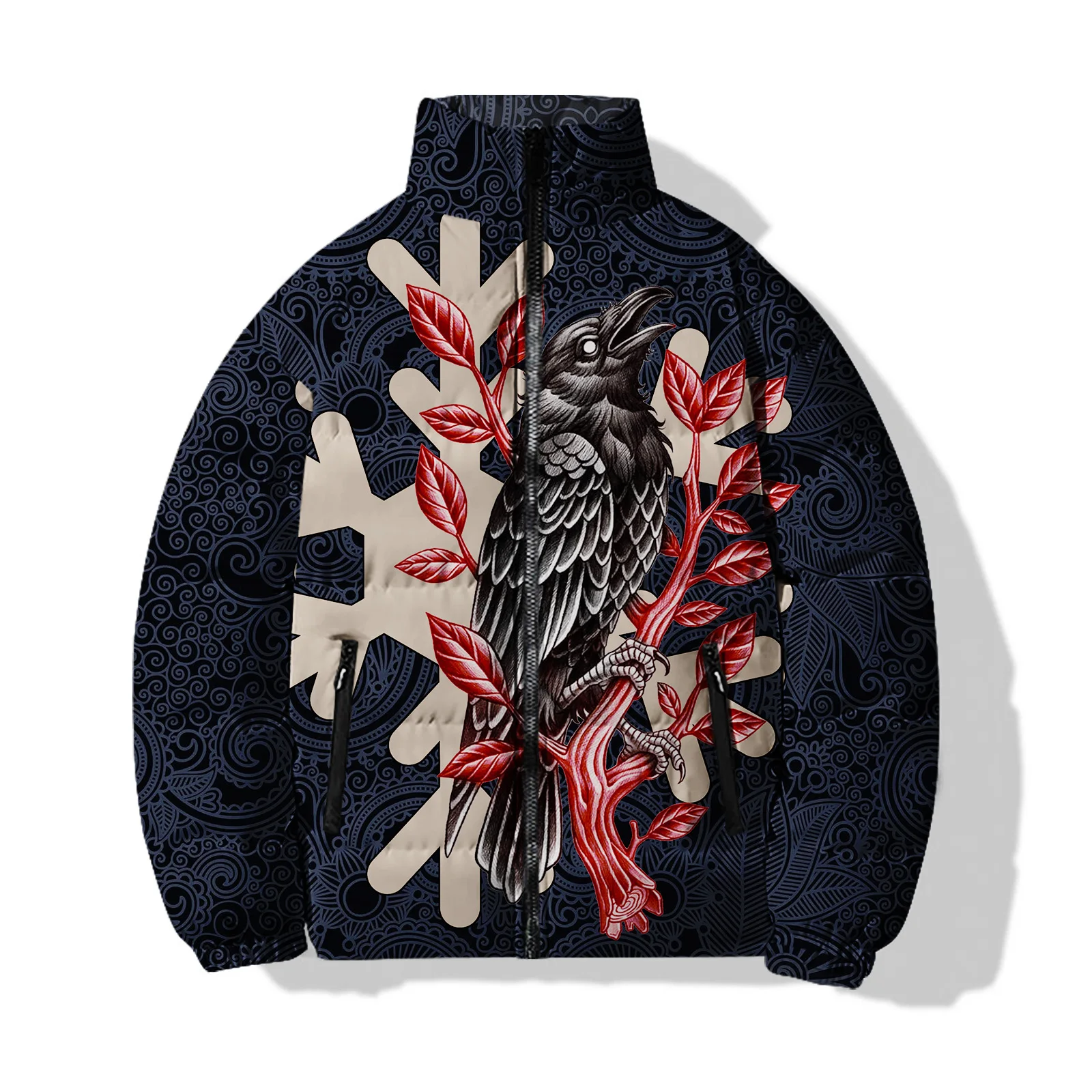 thumbnail image 1 of Ropa de algodón de moda para hombre Chaquetas con estampado de pájaros personalizadas para hombre Abrigos de hombre modernos y cómodos Abrigos de invierno para hombre Parkas, 1 of 4