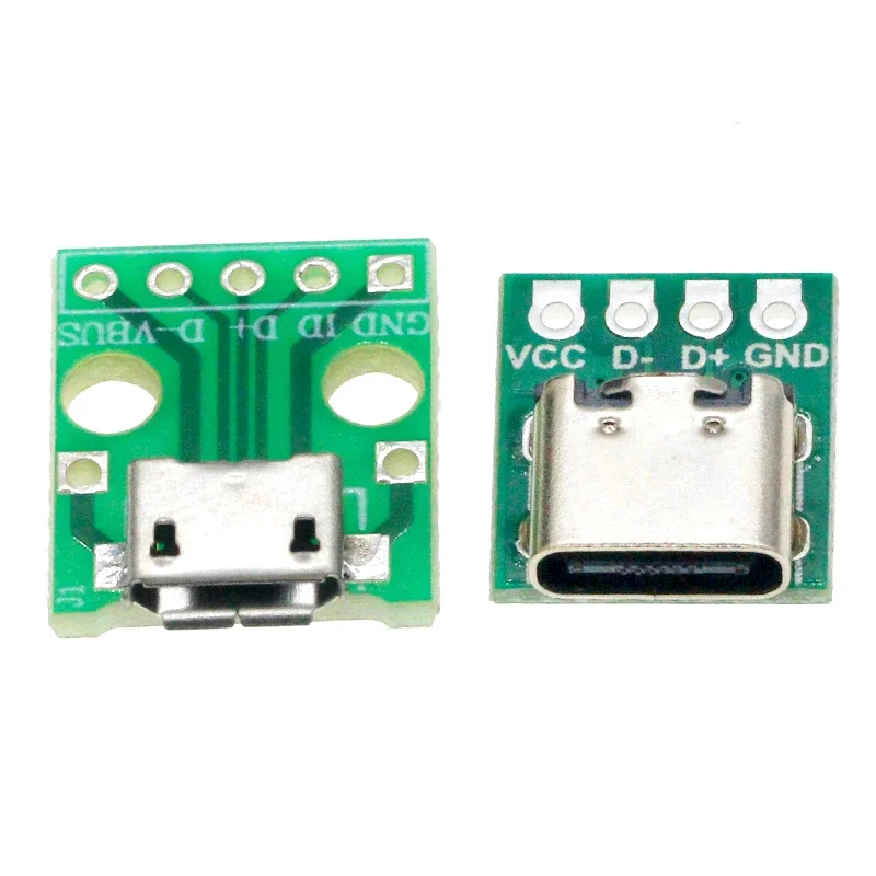 Connector Adapter 10pcs MICRO USB To DIP 5pin Female B Type PCB