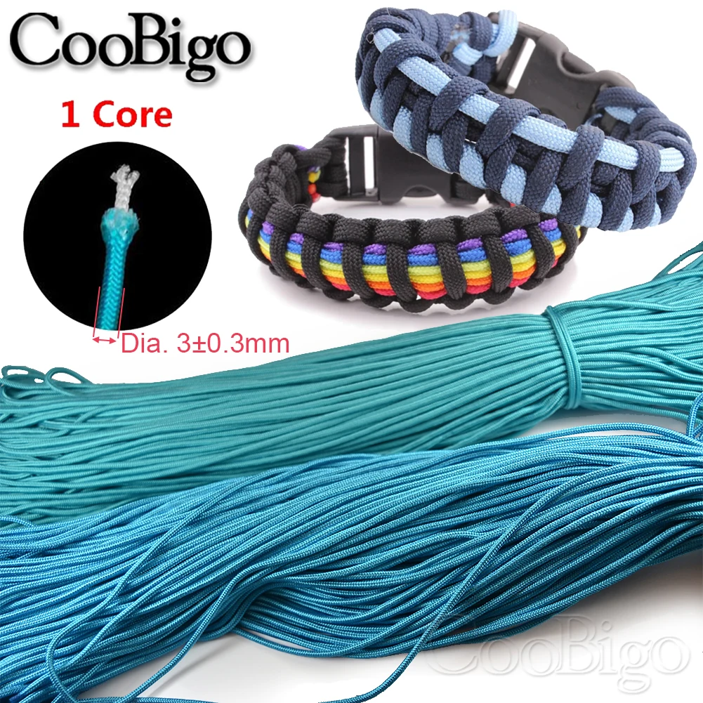 3mm One Core Paracord Rope Parachute 350 Cord Knit Keychain Bracelet Clothesline Tent Dog Collar Lanyard DIY Accessories 100ft
