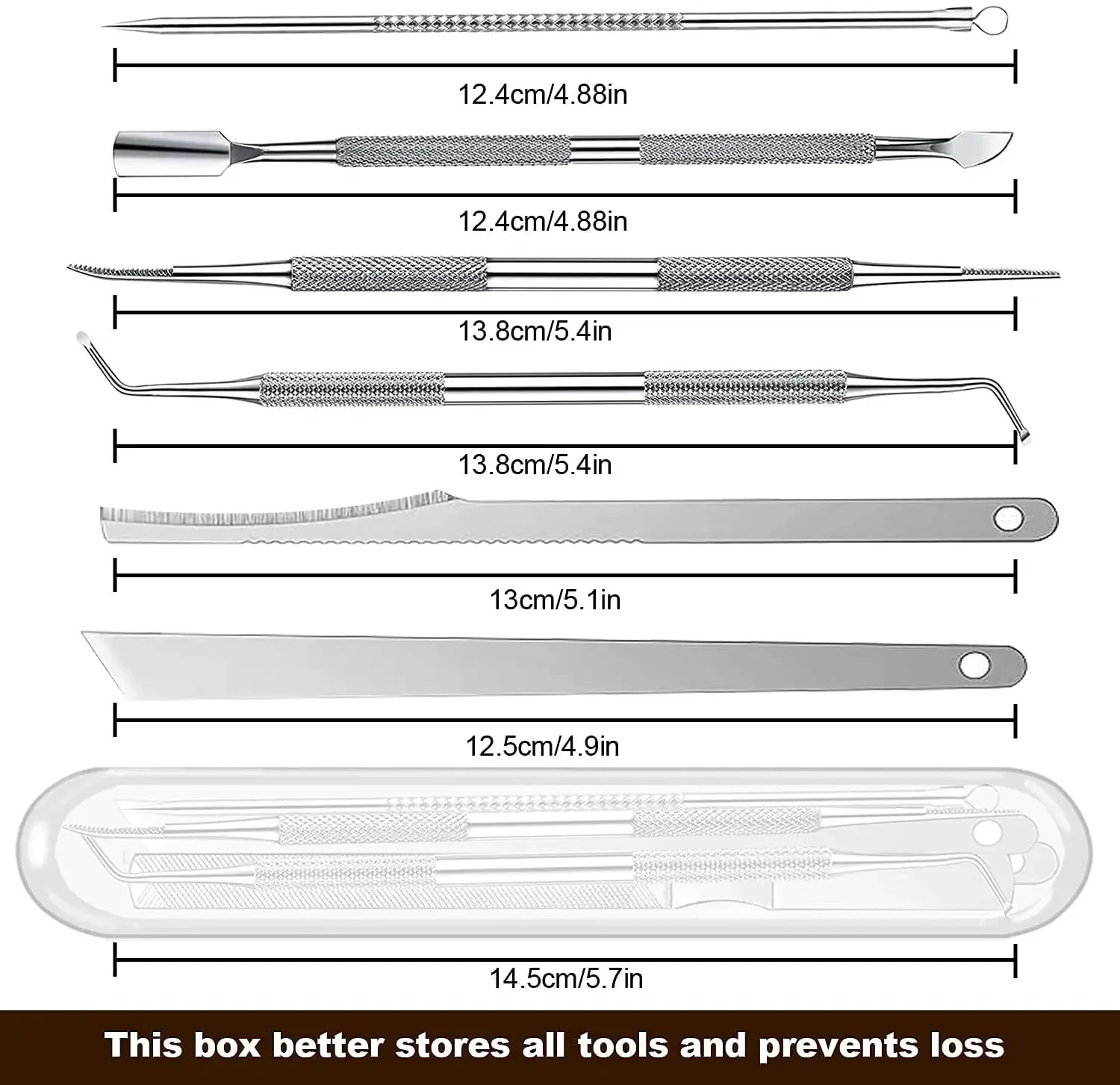 Description Picture 2 of item7-1Pcs Stainless Steel Cuticle Pushers Pedicure Knife Dead Skin Scissor Acne Needle Set Trim Tool Toe Nails Manicure Art Tools