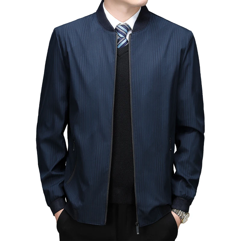 단색 지퍼 남성용 비즈니스 재킷, 라펠 칼라, 긴팔 가디건, 슬림핏 캐주얼 코트, 아우터, 캐주얼 남성 의류