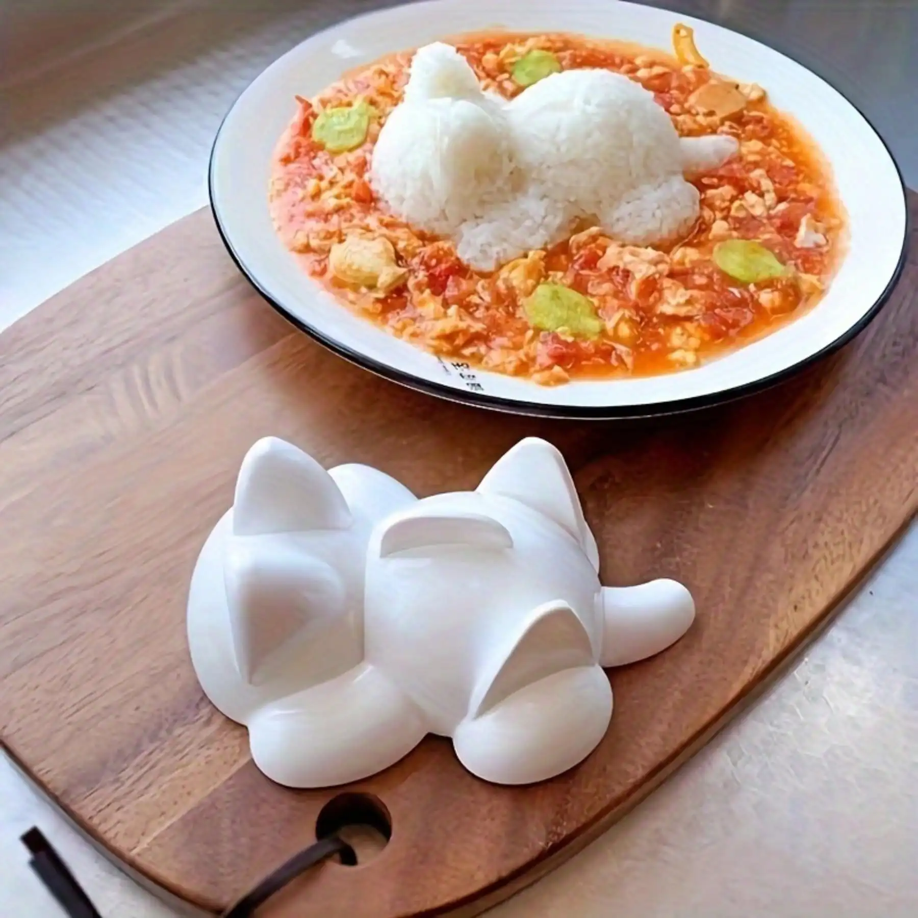 DIY 고양이 모양의 스시 몰드, 가정용 음식 만들기 도구, 쌀, 으깬 감자 및 베이킹 용품을 위한 재사용 가능한 몰드 Q3366