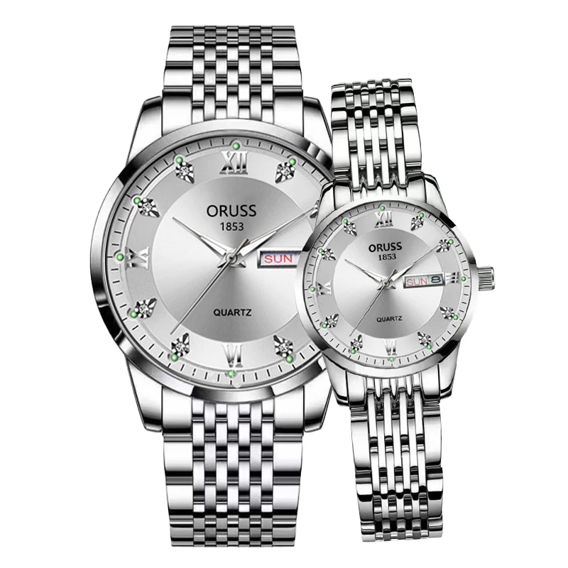 Elegant Automatic Couple Watches - Night-Luminous, Waterproof, and Luxuriously Simple Design