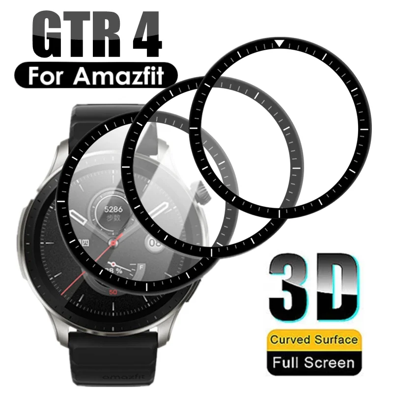 

1-3PCS 9D Curved Soft Fiber Protective Glass For Amazfit GTR4 GTR 4 Smartwatch Full Cover Screen Protector Film On AmazfitGTR4