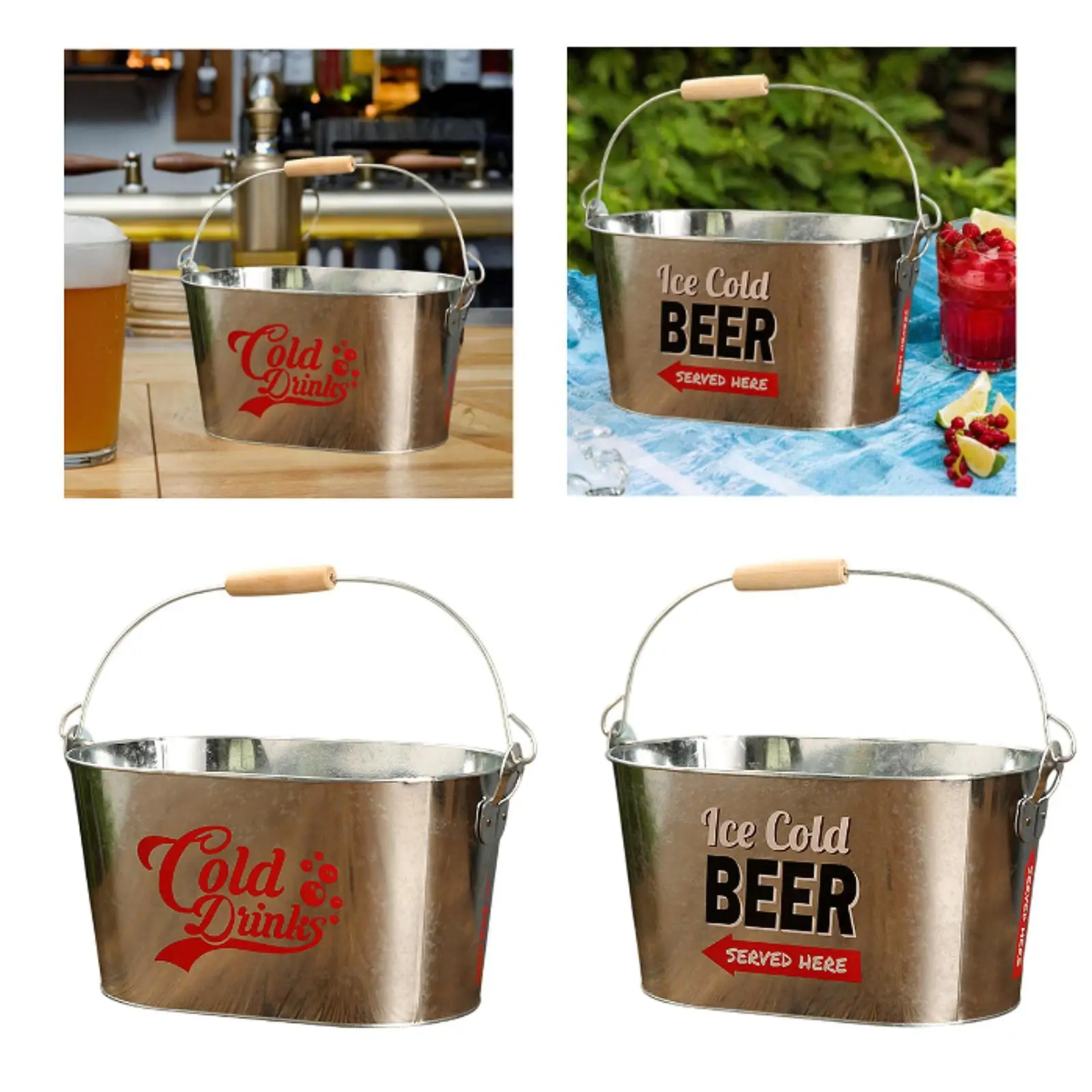 Ice Bucket with Handle Heavy Duty for et Chilling Juice Summer Vacation