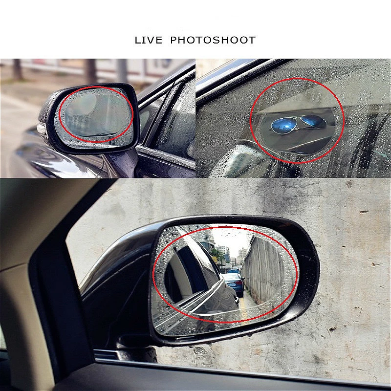 Car Truck Rearview Mirror Rain-proof Film Waterproof Anti-fog Mirror Stickers 2Pcs For All Sizes Car Window Rain Protector car window tint film