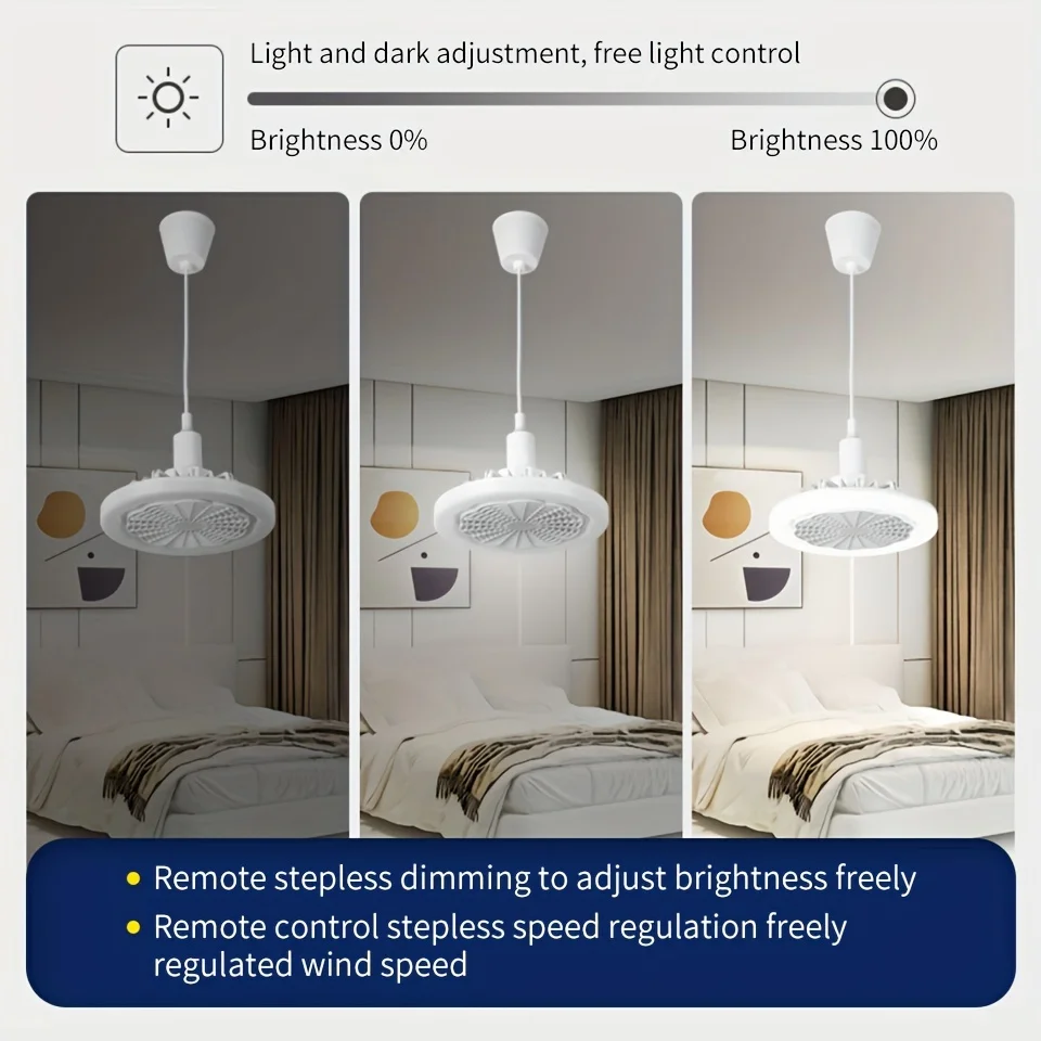 LED Smart fan light 30W AC110V 220V Ceiling Fan With Lighting Intelligent Remote Control E26/E27 Silent For Bedroom Living room 4