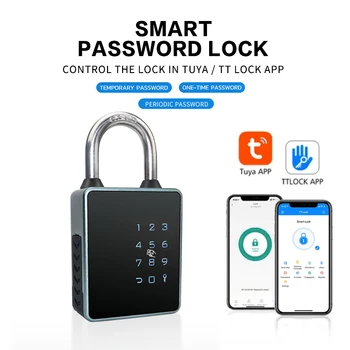 휴대용 스마트 도어락 블루투스 TUYA 또는 TTLock 앱, 방수 암호 키, 13.56khz RFID 카드, USB 6 가지 방식 잠금 해제