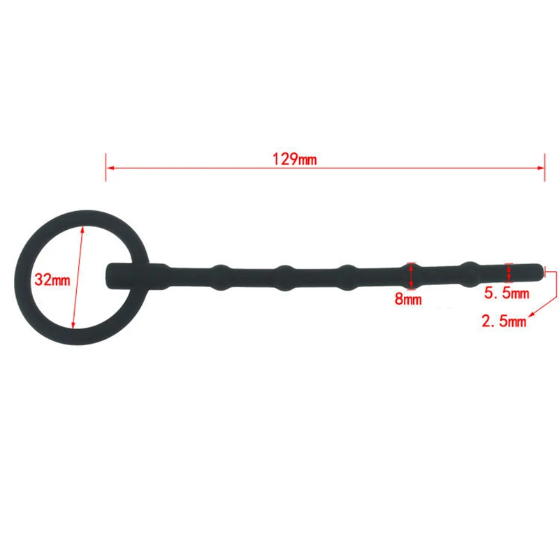 New Design Clear Beginner's Silicone Urethral Sound Penis Stretching Sex Toys Catheters Tube Penis Plug , Sex toys for men.