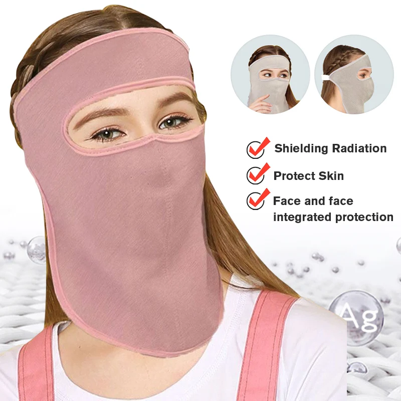 

Anti-radiation Face Shield Silver Fiber Shielding WIFI 5G RF EMF Protection Mask Prevent Computer Blue Radiation Neck Face Masks