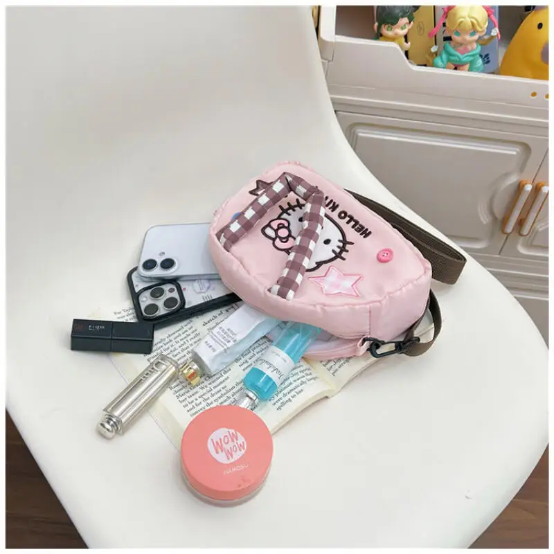 Cute Kitty Crossbody Bag Checkered Commuter Handbag, Creative Cartoon Shoulder Bag, Gift for Girlfriend 5