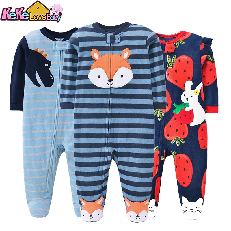 Baby Pajamas Spring Autumn Rompers Boy Girl Clothes Zipper Fleece Newborn Infants One Piece Overalls Animal Jumpsuit 0 12 Months baby clothes baby sleepsuit