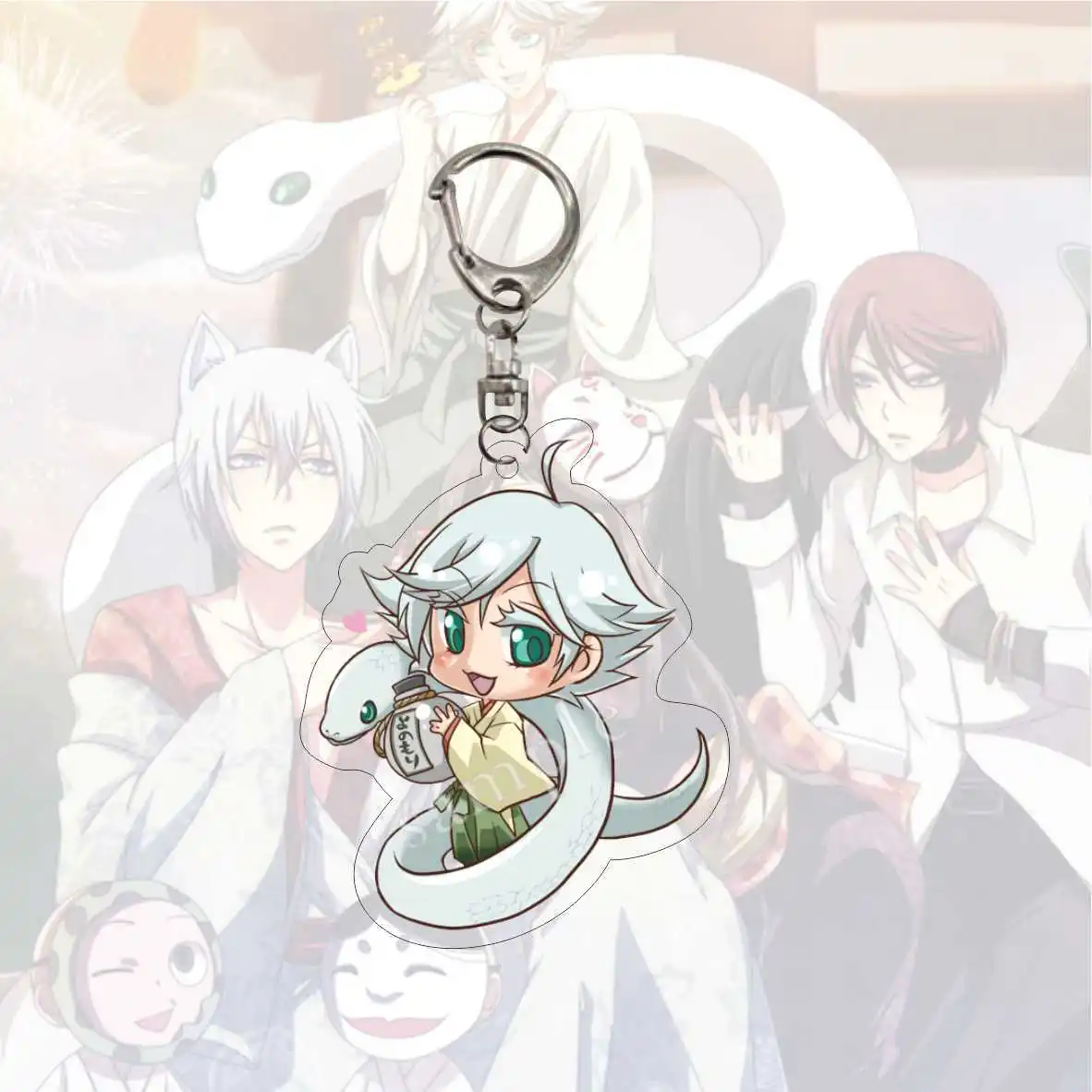 Classic Kamisama Kiss Kamisama Love Keychain Cute Tomoe Kurama Mi Zu Ki Anime Figures Acrylic Key Chain Gift for Friends Fans