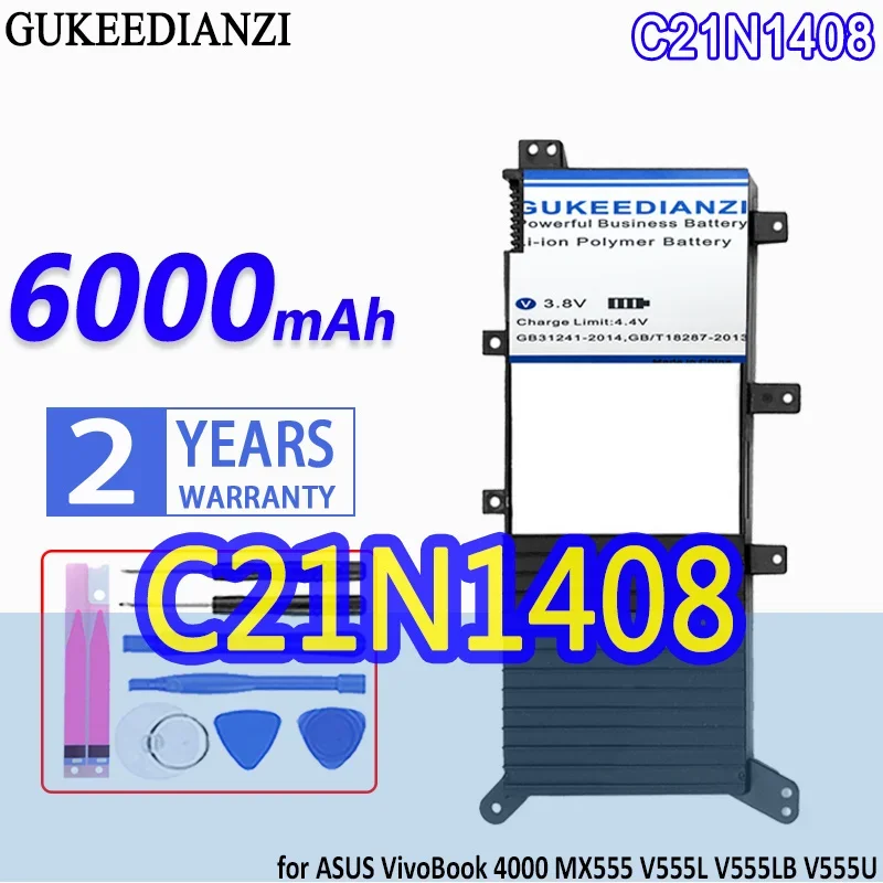 

Replacement 6000mAh Mobile Phone Battery For ASUS VivoBook 4000 MX555 V555L V555LB V555U Smartphon Batteries