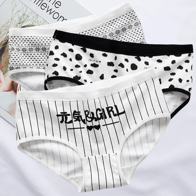 3Pcs/Lot Cute Printing Girl Briefs Panties For Women Underwear Cotton  Panties Sexy Lingerie Shorts Underpant Female Panty Ladies - AliExpress