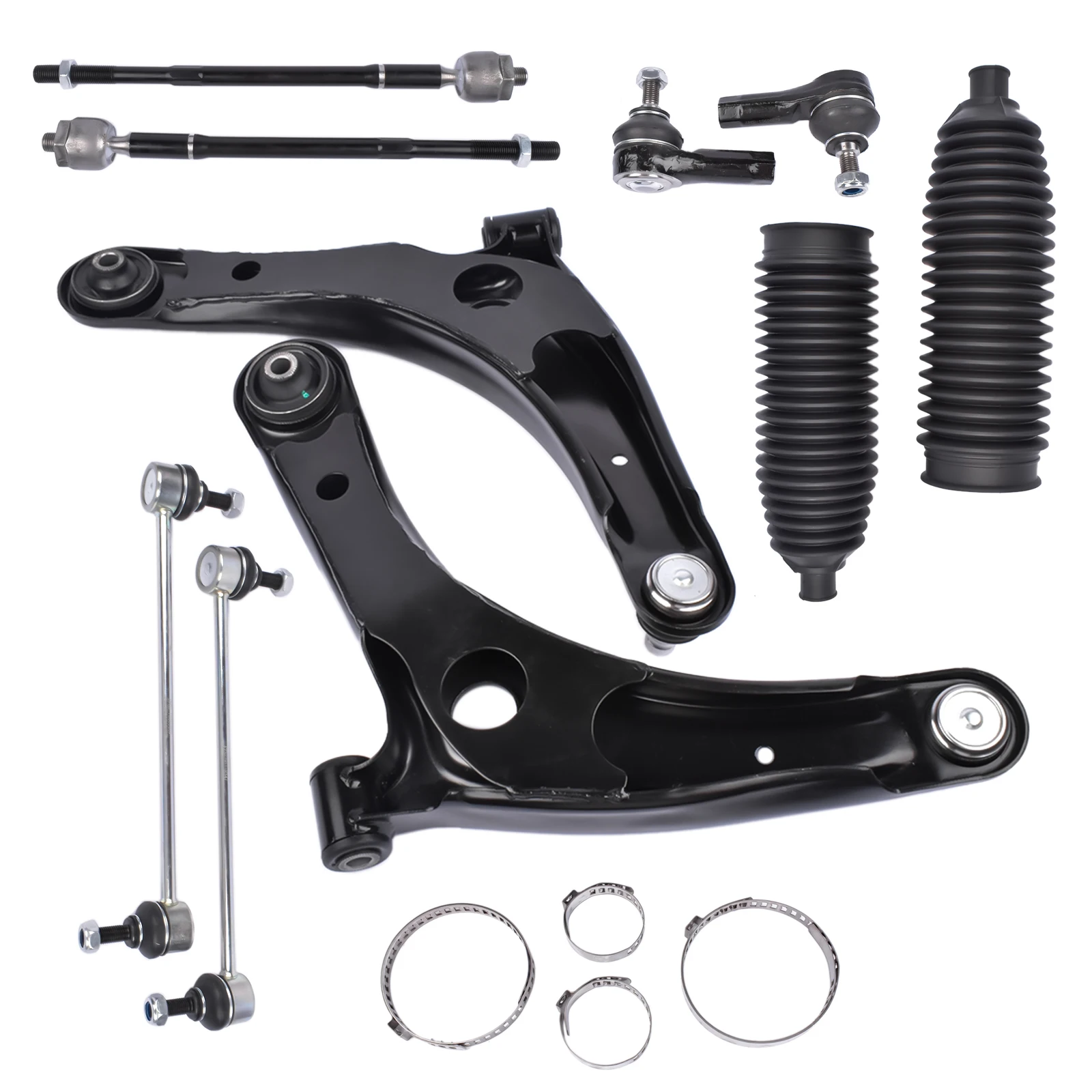 AP01 Front Lower Control Arms Sway Bars Tie Rods for Mitsubishi Lancer Outlander