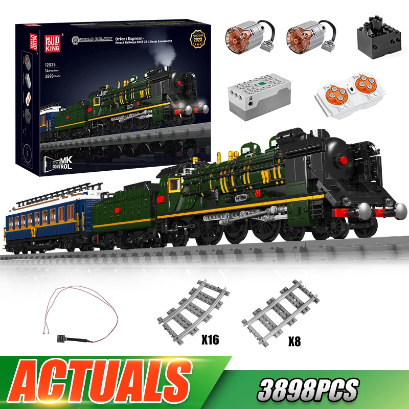Mould King 12025 Technical Train Toys The Motorized French Railways SNCF 231 Steam Locomotive Building Block Kids Christmas Gift