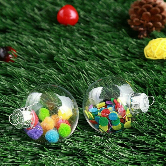 15Pcs/Set Clear Plastic Fillable Ornament Balls With Golden Cap Rope DIY  Transparent BallChristmas Tree Home Decor Party - AliExpress