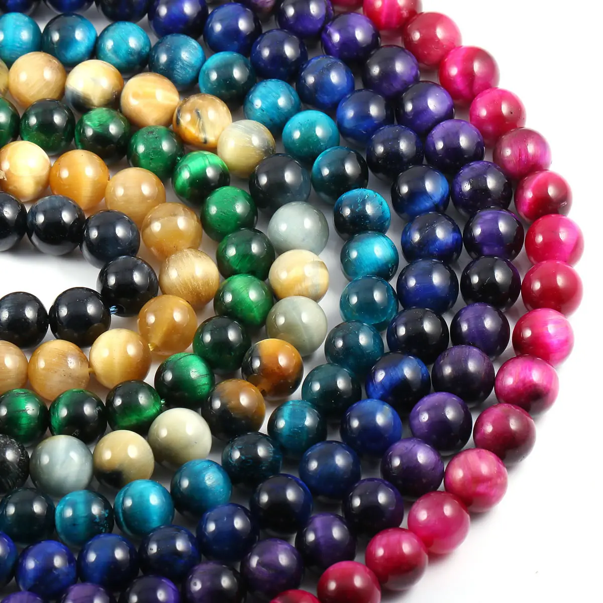 

Colorful Tiger Eye Beads 4/6/8/10/12mm Natural Stone Spacer Beads for Jewelry Making Supplies DIY Necklace Bracelet Accessories