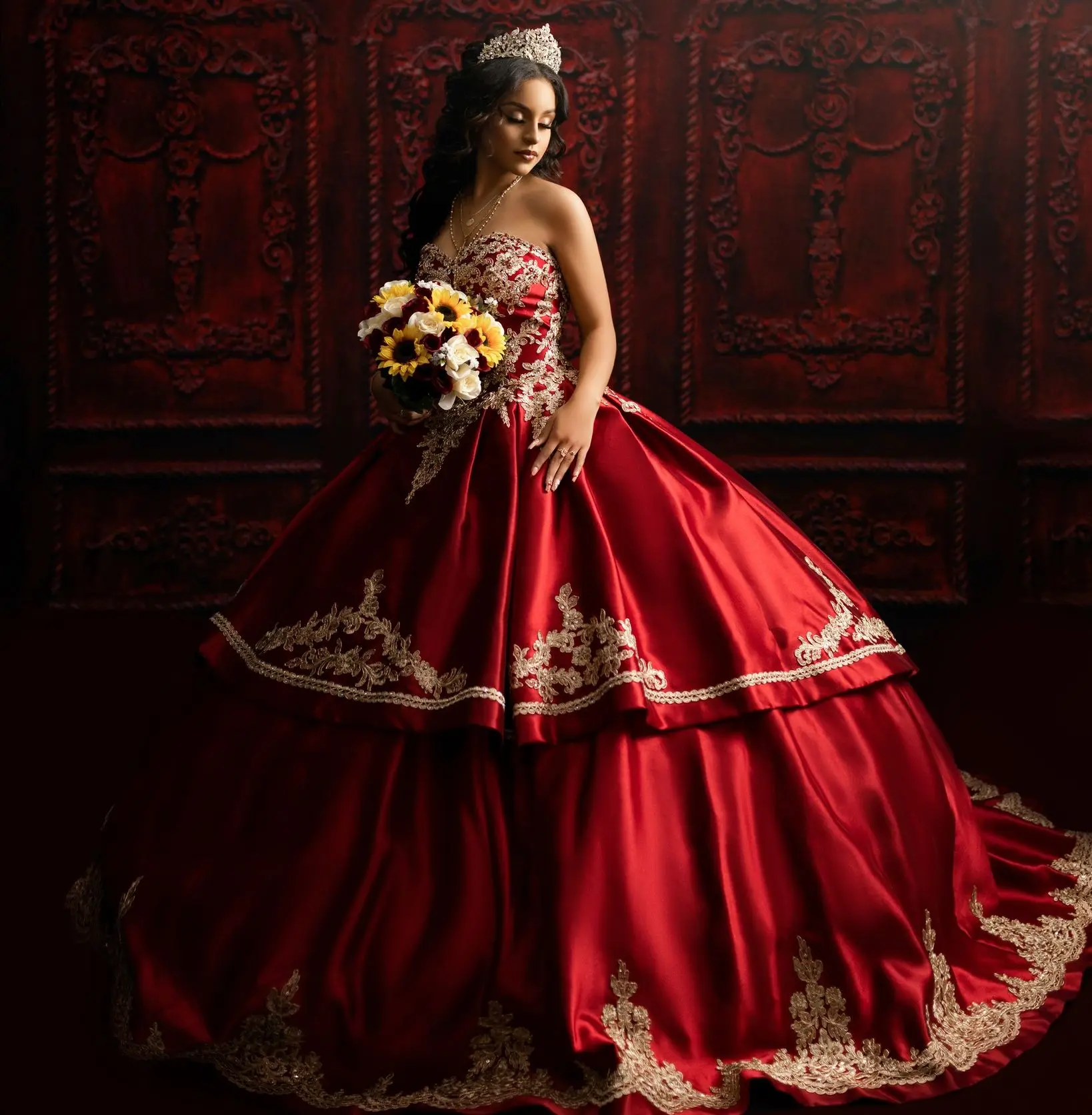 

Gorgeous Red Quinceanera Dresses Sweetheart Lace Appliqued Sweet 16 Dress Beaded Pageant Gowns vestidos de 15 años 2023