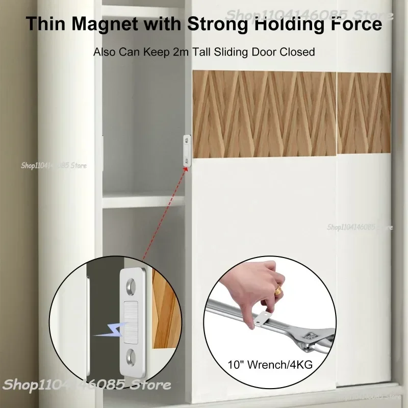Strong Magnetic Cabinet Catches Ultra-Thin Door Magnets Stops Invisible Adhesive Drawer Magnet Catch for Kitchen Closet Closer