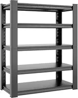 78" H Garage Shelving 3000LBS Heavy Duty Storage Shelves Adjustable 5 Tier Metal Shelves, Warehouse 18" D*47.5" W*78" H,Black 1