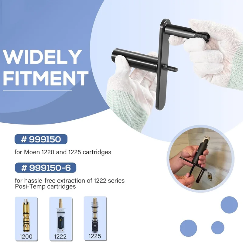 999150 Shower Cartridge Extractor Tool Cartridge Puller Tool For Moen 1200, 1222, 1225 Series Posi-Temp Cartridges 999150-6