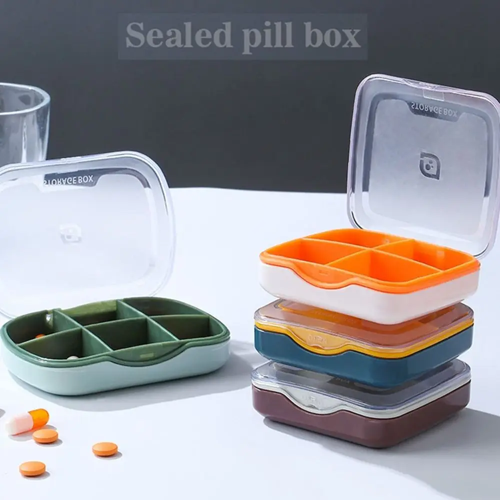 

Mini Portable Medicine Pill Box Large Capacity 6 Grid Medicine Container Box Large Capacity Storage Organizer Pill Cutting Box