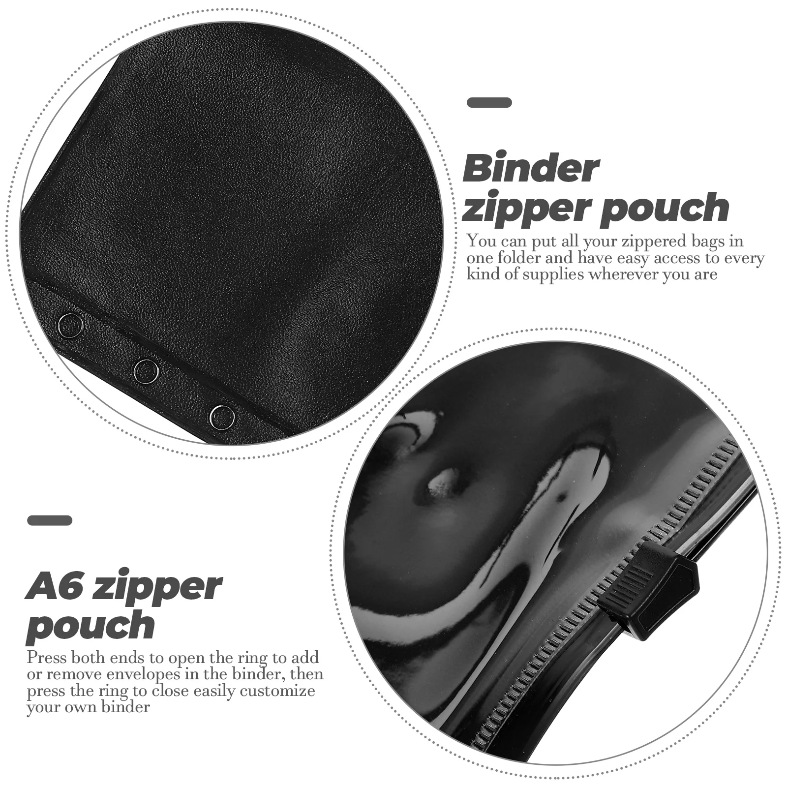 20 Pcs Loose Leaf Zipper Bag Pvc Zipper Pouch Binder Clips Reusable Pouches Bill