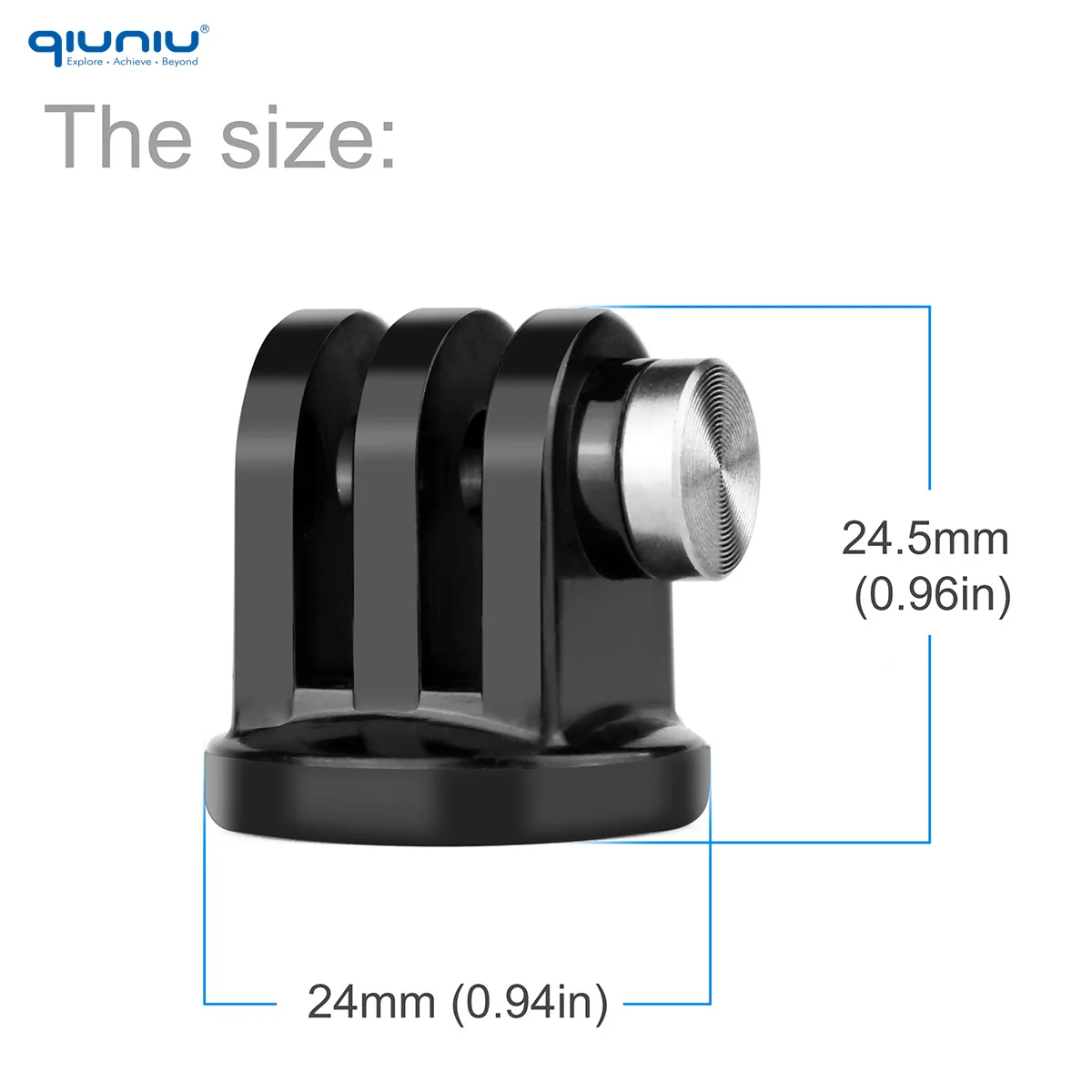 JJC Adattatore per treppiede per GoPro, Hero 12 11 10 9 8 7 6 5 4 3 Action Camera - 1/4-20 vite su treppiede, bastone selfie, monopiede